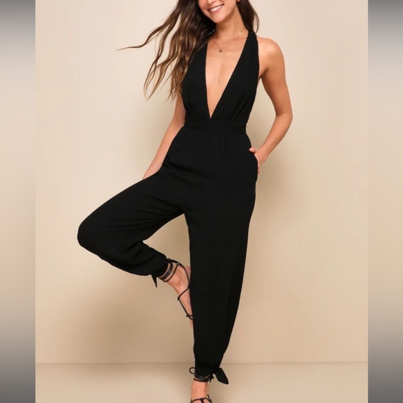 Lulus Lolinda Convertible Halter Jumpsuit - Picture 1 of 9